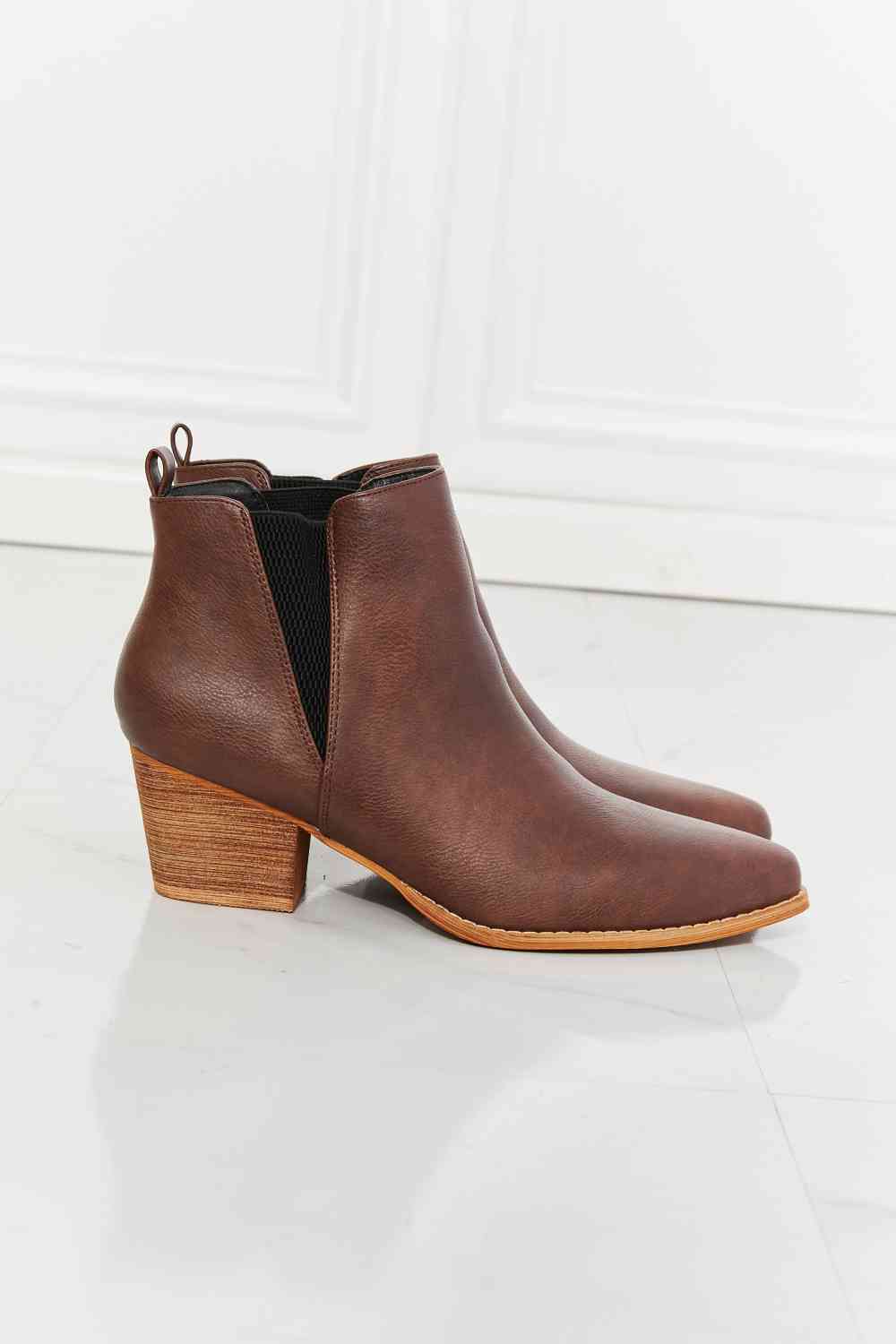 Toe Bootie in Chocolate