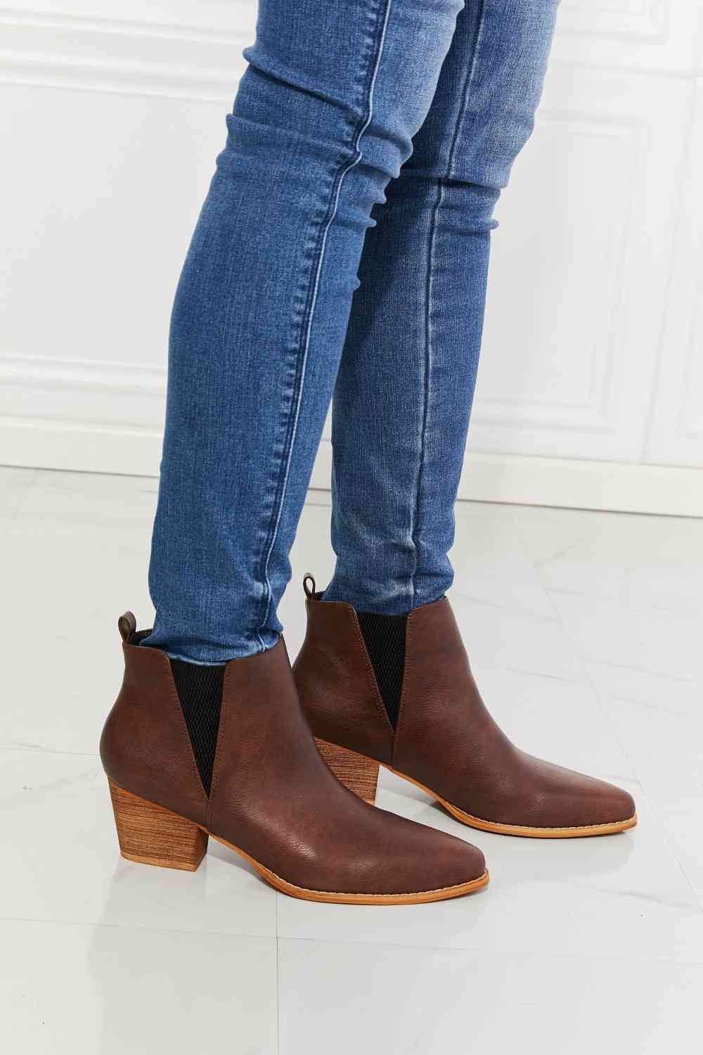 Toe Bootie in Chocolate