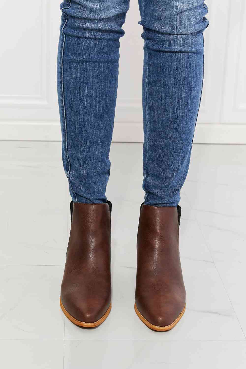 Toe Bootie in Chocolate