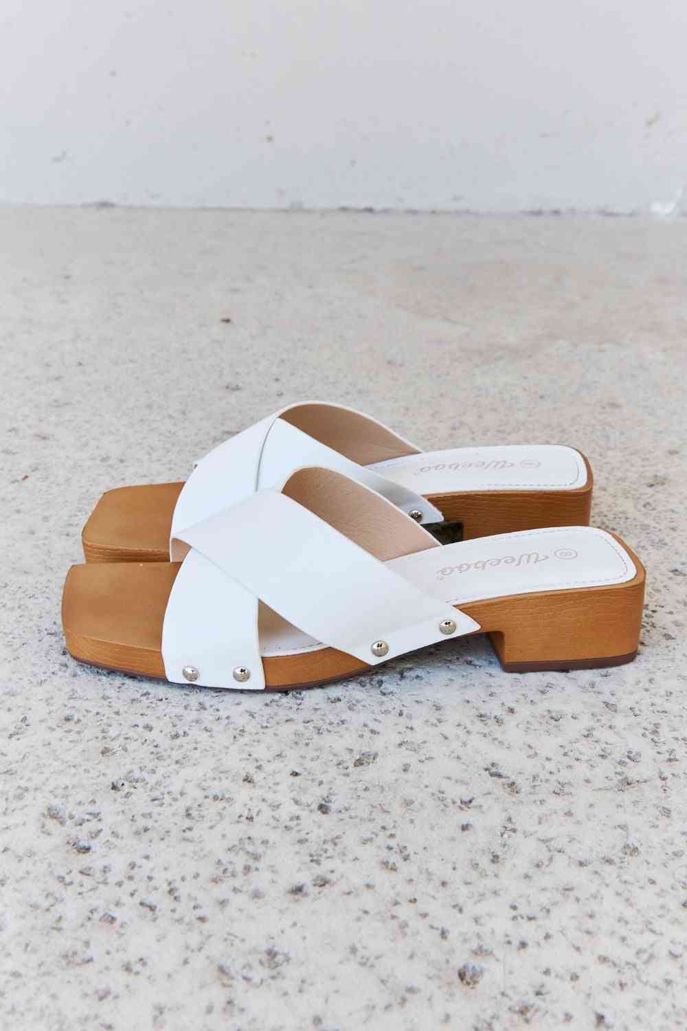 Step Into Summer Wooden Clog in White