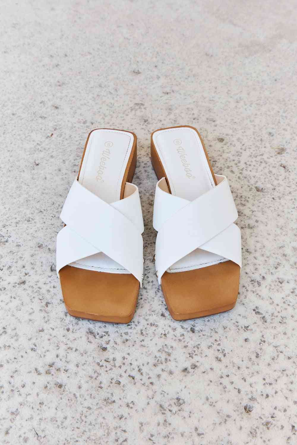 Step Into Summer Wooden Clog in White