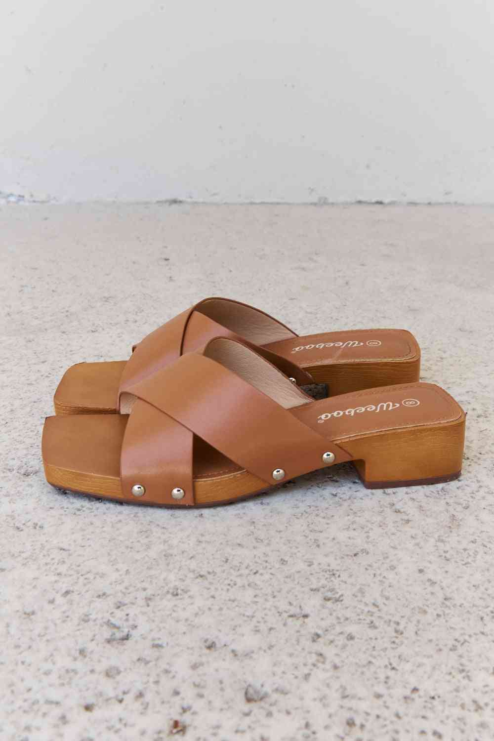 Step Into Summer Criss Cross Clog in Brown