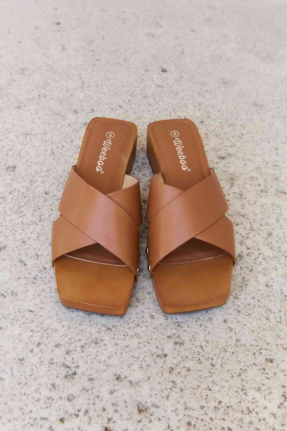 Step Into Summer Criss Cross Clog in Brown