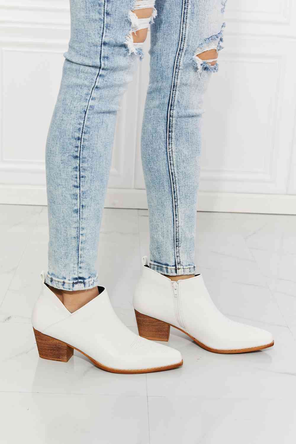 Crossover Bootie in White