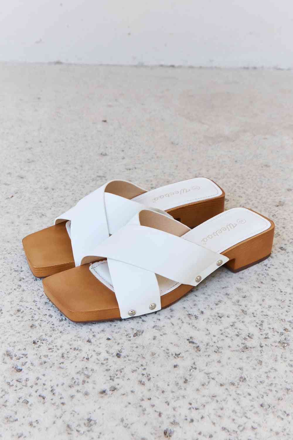 Step Into Summer Wooden Clog in White