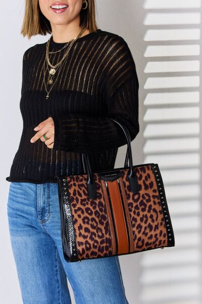 Leopard Contrast Handbag